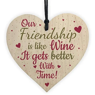 Image of RED OCEAN Friendship Gift Best Friend Sign Funny Thank You Novelty Birthday Wine Chic Plaque