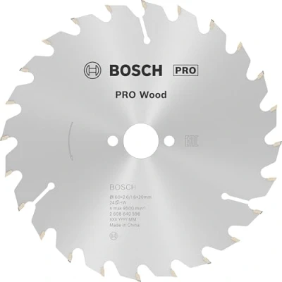 Image of Bosch 1x PRO Wood Circular Saw Blade for Corded Hand Held Saws (for Softwood, Hardwood, Ø mm, Professional Accessory Saw)