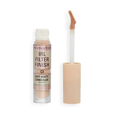 Image of Makeup Revolution, IRL Filter Finish, Soft Matte Concealer, Medium to Full Coverage, C3, Fair Light Skin Tones, 6g