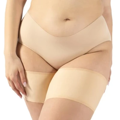 Image of CALZITALY Smooth Anti Chafing Bands Rubbing Curvy Elastic for Thighs Black, Skin A, B, C, D, E, F Made in Italy (B: 23 24 = 58 60 cm, Skin)