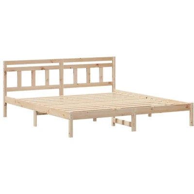 Image of vidaXL with Headboard Brown 180 x 200 cm Pine wood