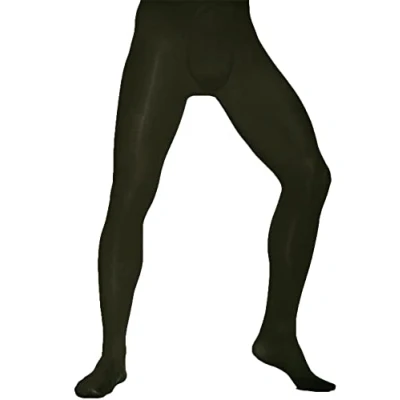 Image of Aurellie Mens Opaque Everyday Footed Tights Rocky 60 Denier Olive