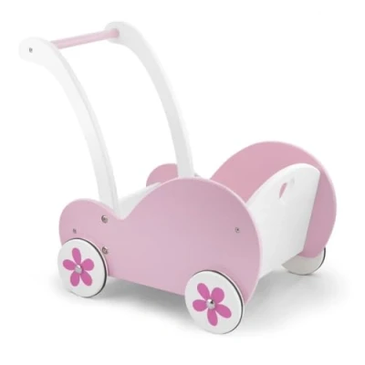 Image of VIGA 50176 Baby Doll Stroller Buggy For Kids Pink