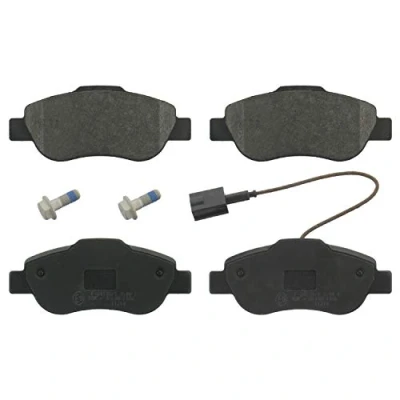 Image of 9S512K021AA, BS512K021AA, ME9S5J021AA Brake pad set FEBI BILSTEIN 16841 Front Axle incl. wear warning contact with screw FIAT: Panda II Hatchback