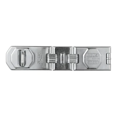 Image of ABUS ABU110195HS 110/195 Hinged Hasp &amp; Staple, Steel, Polished, Round, 19.5x4.5x1.25 cm, 0.75 lbs, Tools Lock