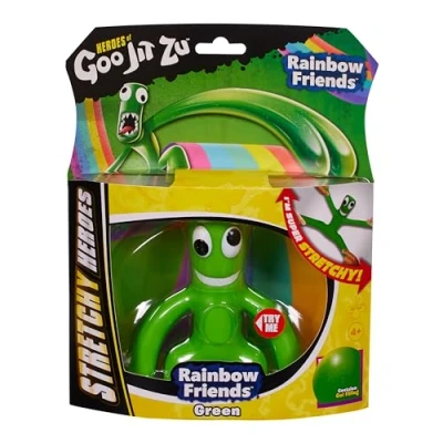 Image of Heroes of Goo Jit Zu Rainbow Friends, Green. The multiplayer, kid friendly horror story experience. Super Stretchy Filled Toy Figure.