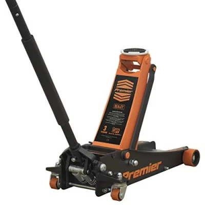 Image of Sealey 3 Tonne Low Profile Trolley Jack, Car with Rocket Lift Orange 3040AO