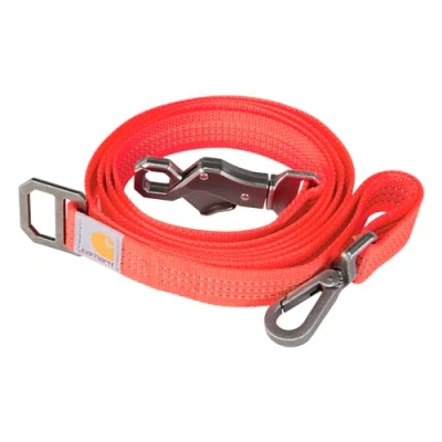 Image of Carhartt Pet Durable Nylon Webbing Leashes for Dogs, Reflective Stitching Visibility, Coral Glow, Large