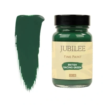 Image of Guild Lane Jubilee Fine Paint British Racing Green Furniture, Metal, Fabric, Glass &amp; More Indoor Outdoors Water Based Acrylic 60ml Jar