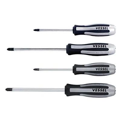 Image of VESSEL Set of 4 Impact Screwdrivers MEGADORA IMPACTA PH2, PH3, PZ2, PZ3