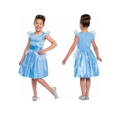Image of DISGUISE 140519L EU 6 Disney Princess Cinderella Basic Plus T Years Fancy Dress Costume, Girls, Blue, S (5 yrs)