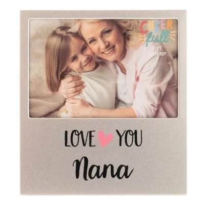 Image of Widdop &amp; Co Cheerful Aluminium Photo Frame 6 x 4&#039;&#039; Love You Nana, Silver