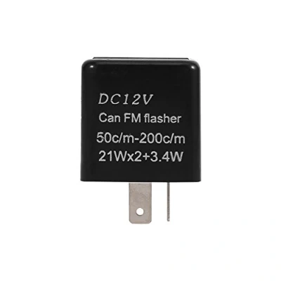 Image of 2 Pin Flasher Relay, Universal 12v Motorcycle LED Indicator Relay Electronic Turn Signal Motorbike Speed Adjustable(Black)