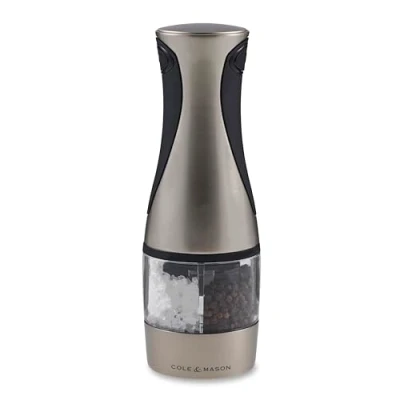 Image of Kew 2 in 1 Electric Salt &amp; Pepper Mill 210mm Brushed Metal /