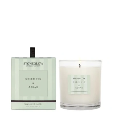 Image of Stoneglow Modern Classics Boxed Candle in Glass Tumbler Various Scents (Modern NEW Green Fig &amp; Cedar Candle)