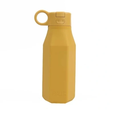 Image of DRIPDROP Squeeze Ease Water Bottle with Straw 350ml BPA Free Kids Bottles for School Travel Sports Leakproof Childrens Drink Girls Boys Childs (Lion Yellow)