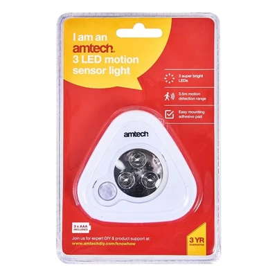 Image of Amtech S1549 3 LED Motion Sensor Light