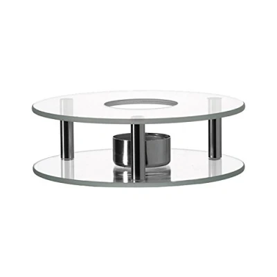 Image of Leonardo 025521 Glass Silver Candelabra