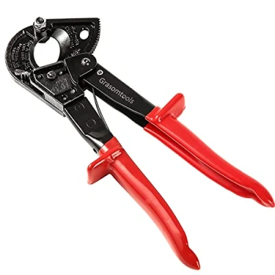 Image of Ratchet Cable Cutter,Ratcheting Cutter and Wire Cut up to 240mm², HS325A Heavy Duty Aluminum Copper Cutter,