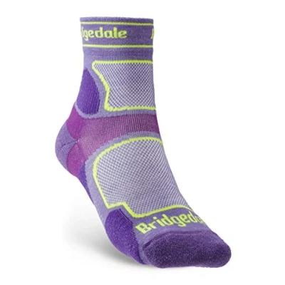 Image of Bridgedale TRAIL RUN Ultralight T2 Coolmax Sport 3/4 Crew Women&#039;s Small Purple