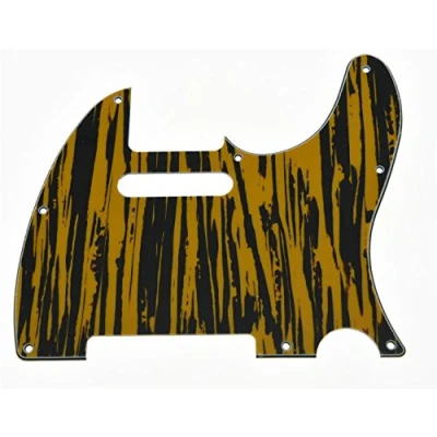Image of KAISH 8 Hole Tele Style Pickguard TL Guitar Pick Guard Scratch Plate for Tele/Telecaster Tawny Stripe