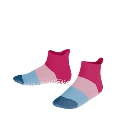 Image of FALKE Unisex Kids Colour Block Slipper Socks Anti Slip Printed Nubs On Sole Improved Grip Thick Full Innner Plush Flat Seam In Toe Area Patterned Breathable Sustainable Cotton 1 Pair