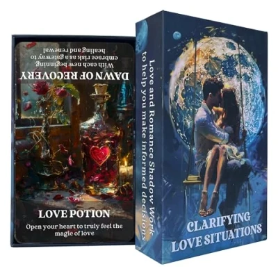 Image of BAIYOOBAI Clarifying Love Situations Oracle Cards, Twin Flames Soulmates Relationship Romance Messages Deck, Shadow Work Deck