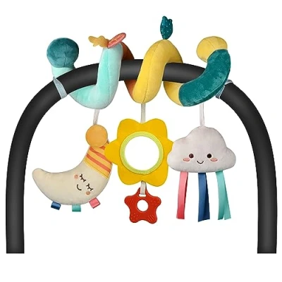 Image of XIXILAND Spiral Pram Toys for Babies 0 6 Months Car Seat Toy, Newborn Baby Months, Hanging Sensory Infant Pushchair Stroller Crib Cot, Gift 3 9 12 Boys Girls