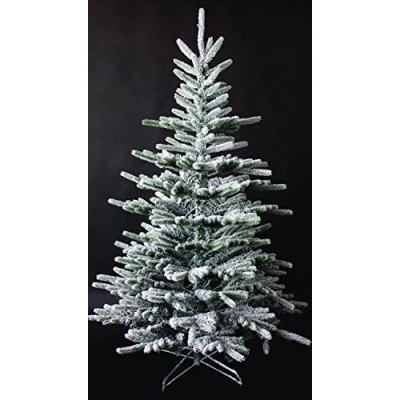 Image of SHATCHI Californian Pine Snow Covered Green Tips Bushy Artificial Plain Christmas Tree Holiday Deluxe Xmas Festive Home Decorations, PVC, 7FT