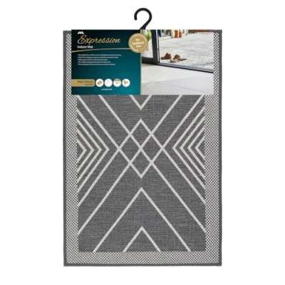 Image of JVL Expression Machine Washable Entrance Doormat, 50x75cm Stripes