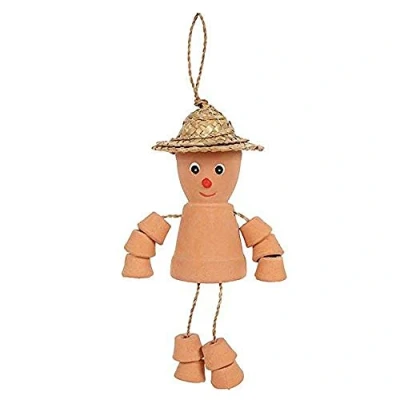 Image of Charming Brown Terracotta Small Pot Man 25cm x 9cm (1 Pc.) Versatile &amp; Unique Design, Quality Materials Perfect for Outdoor Space