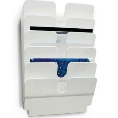 Image of Durable FLEXIPLUS 6 A4 Landscape Literature Holder White Wall Mounted Document Ideal for Flyers, Brochures, etc.