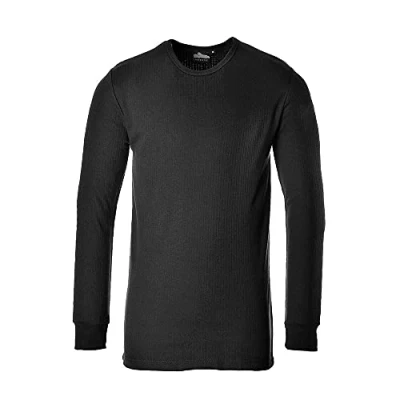 Image of Portwest Thermal T Shirt Long Sleeve Black 4XL