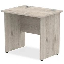 Image of Impulse 800 x 600mm Straight Desk Grey Oak Top Panel End Leg