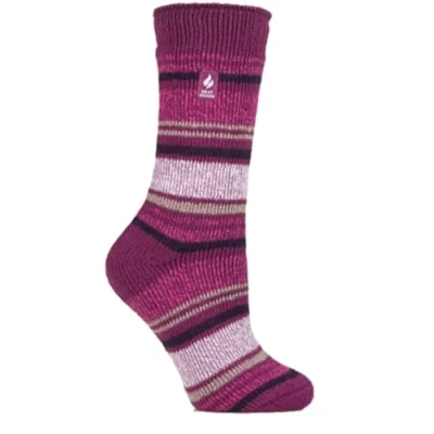 Image of HEAT HOLDERS Ladies Thermal Winter Warm Original Twist Socks (Barcelona Deep Fuchsia)