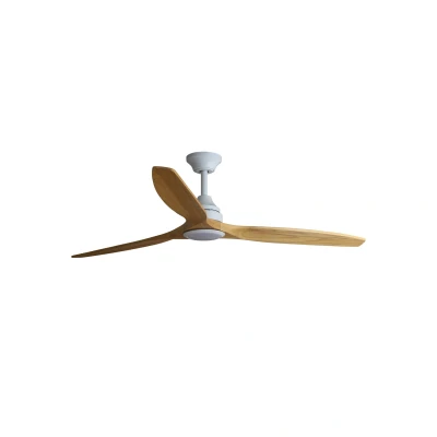 Image of Alo Large 3 Blade Matt White, Wood with Light 2700 4000 6500K Wiz Smart System
