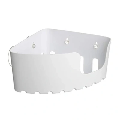 Image of Tatay Standard Corner Storage Basket, Polypropylene, White, One Size