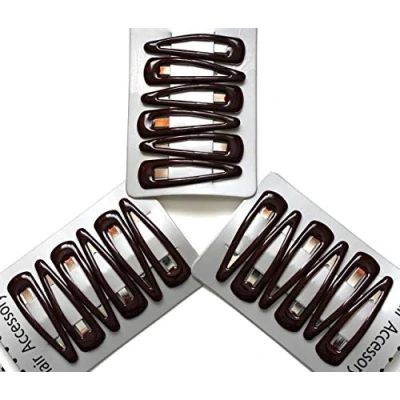 Image of 18 x Burgundy Sleepy Clips/ Snap Hair Clips School Colours