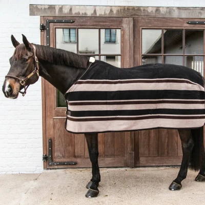 Image of Kentucky Horsewear Fleece Rug Heavy Stripes Brown/Beige 155cm (6&#039;9) Rugs Horse &amp; Equestrian