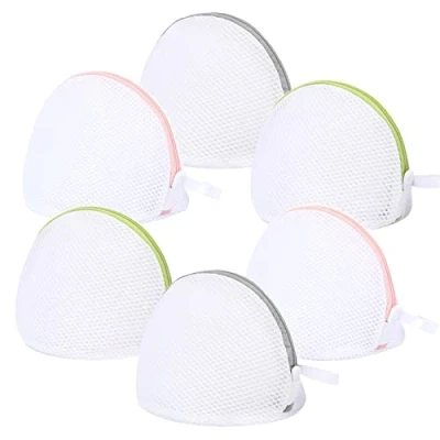 Image of DY.2ten Bra Laundry Bags, Mesh Bags Small, with Zips, 6Pcs Wash Semicircle Zips Washing Machine Bag for Bra, Underwear, Socks, Travel Storage, Organization