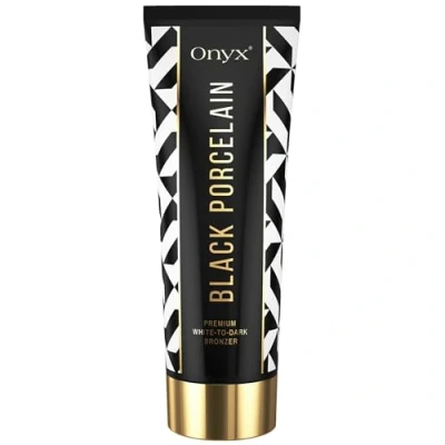 Image of Onyx Black Porcelain Bronzer Sunbed Cream White To Dark Formula for No Stains &amp; Streaks Effect Gradual Tanning Lotion Tan Results Anti Aging Wrinkle