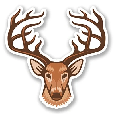 Image of 2 x Deer Stag Vinyl Sticker Decal Bike Laptop Car Helmet Animal #4699 (10cm 10cm)