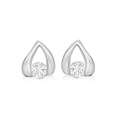 Image of Tuscany Silver Women&#039;s Sterling White Cubic Zirconia Stud Earrings