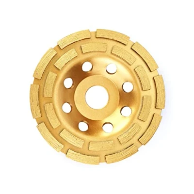 Image of QWORK® diamond cup, grinding disc, wheel, 125 mm x 22.2 for concrete, plaster, granite, resin, tile adhesives, natural stone, etc