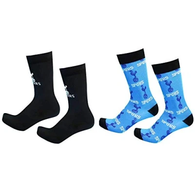 Image of Official Twin Pack 2 Pairs of Tottenham Football Mens Socks (Adults Size 8 11)