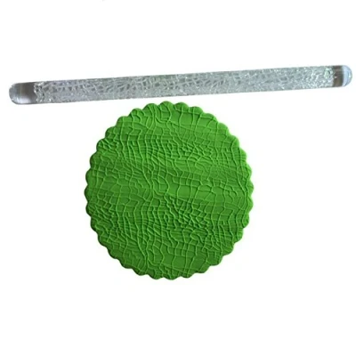 Image of VALINK Mesh Pattern Acrylic Transparent Rolling Pin, Dough Embossing Texture Fondant Pin,Cake Decorating Tool Biscuit Embossed Mould Roller