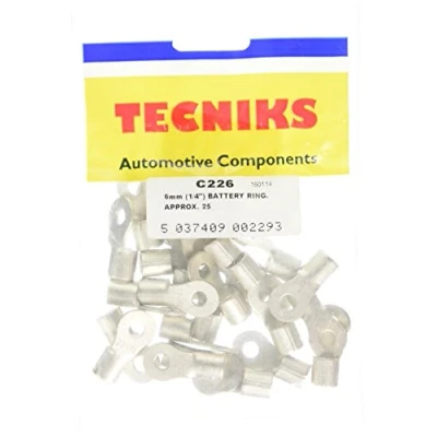 Image of 4x TECNIKS Pack of 25 1/4&quot; 6mm Battery Ring C226