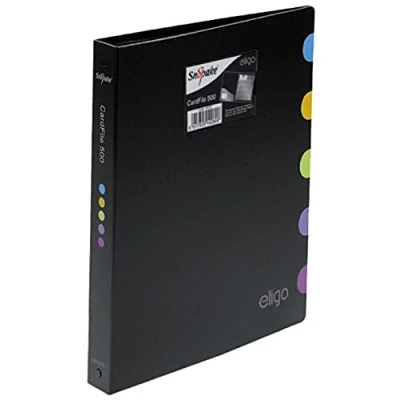 Image of Snopake A4 Eligo Executive CardFile for 500 Business Cards Black [Pack of 1] Ref: 15078