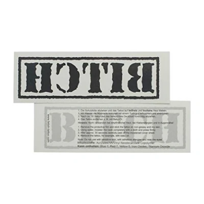 Image of 10 x Big Stemp Bitch Tattoo Lettering in Black Sexy Kinky (10)