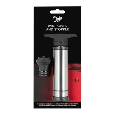 Image of Tala Barware wine Saver with Vacuum Stoppers, Reuable bottle stopper which seals to keep fresher for longer